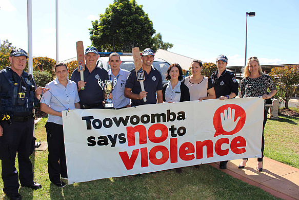 Preparing for this weekendÃ¢â‚¬â„¢s charity cricket match to raise funds and awareness about domestic violence are (from left) Senior Constable Jim McHugh, Registered Nurse Bev Feste, Sergeant Ian Reimers, Toowoomba Hospital Indigenous Liaison Officer Tony Saunders, Senior Constable Peter Reimers, Clinical Nurse Frankie Stock, Toowoomba Hospital Indigenous Liaison Officer Candice Renouf, Constable Hannah Wild and Toowoomba Hospital Foundation Chief Executive Alison Kennedy.