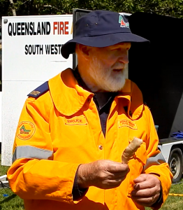 Gowrie Little Plain volunteer firefighter Bruce Finlayson describing bushfire characteristics