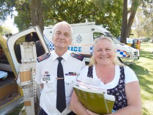 Vince Little from the Highfields Pioneer Village Ambulance Museum with Shelley Cameron